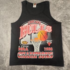 Fruit of the Loom  Vintage Black Chicago Bulls 1998 Champions Tank Top Size L